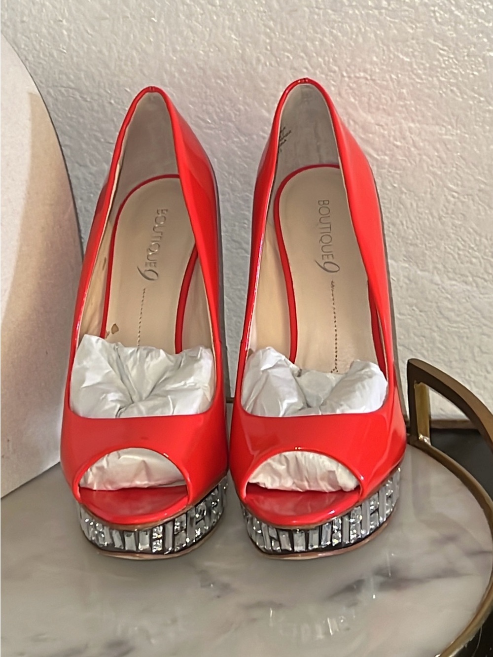 Boutique 9 red patent leather pumps 8